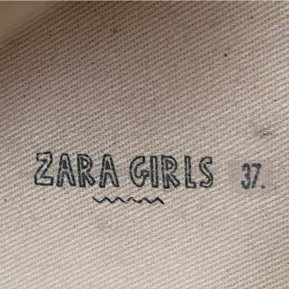 Zara Girls Hightop Lace-Up Side Zip Tennis Shoes w/Rhinestones Cream Color Cute! - Picture 14 of 14